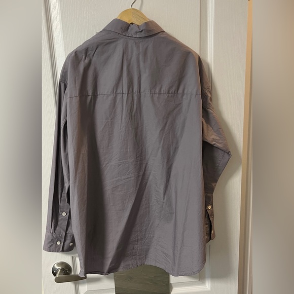 Aritzia wilfred purple slate weekend poplin shirt size xxs xxsmall worn once - Picture 2 of 12